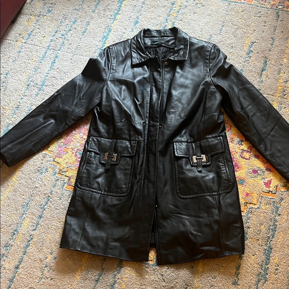 Siena Studio Black Leather Jacket, fits medium, tag says large - Picture 5 of 16